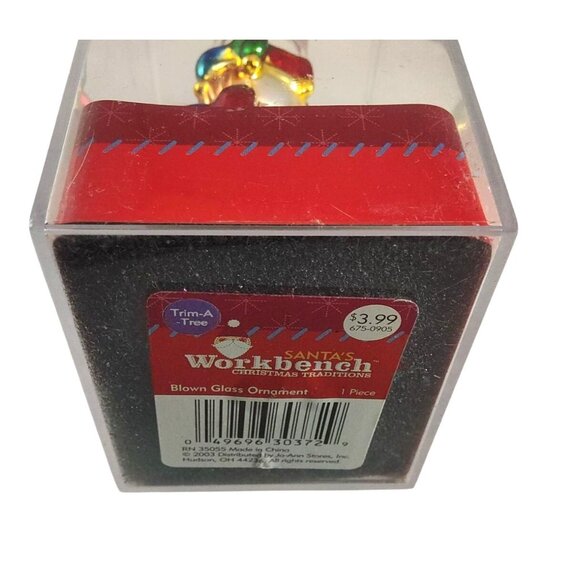 Vintage Santas Workbench Jack In The Box Blown Glass Christmas Ornament Set Of 5 - Picture 6 of 8